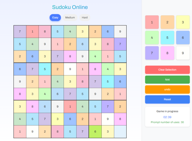 免費數獨遊戲 免費數獨遊戲